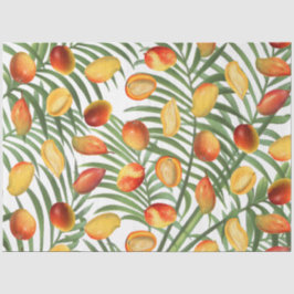 Mango & Groen Zomer Fruitpatroon Tissuepapier