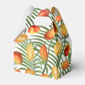 Mango & groen Zomerfruit Monogram Bedankdoosjes (Achterkant)