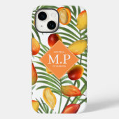  Mango & groen Zomerfruit Monogram Case-Mate iPhone Case (Achterkant)