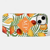 Mango & groen Zomerfruit Monogram Case-Mate iPhone Case (Achterkant (horizontaal))