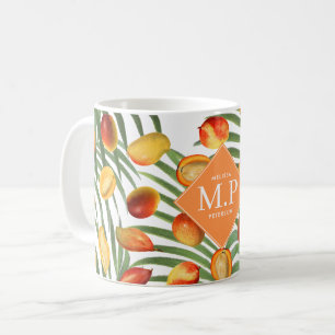 Mango & groen Zomerfruit Monogram Koffiemok
