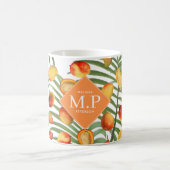 Mango & groen Zomerfruit Monogram Koffiemok (Center)