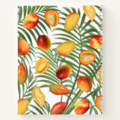 Mango & groen Zomerfruit Monogram Notitieboek (Achterkant)