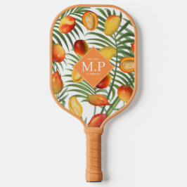 Mango & groen Zomerfruit Monogram Pickleball Paddle