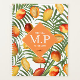 Mango & groen Zomerfruit Monogram Planner