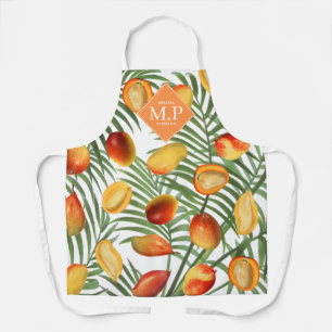 Mango & groen Zomerfruit Monogram Schort