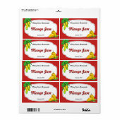 Mango Jam Canning Labels (Full Sheet)