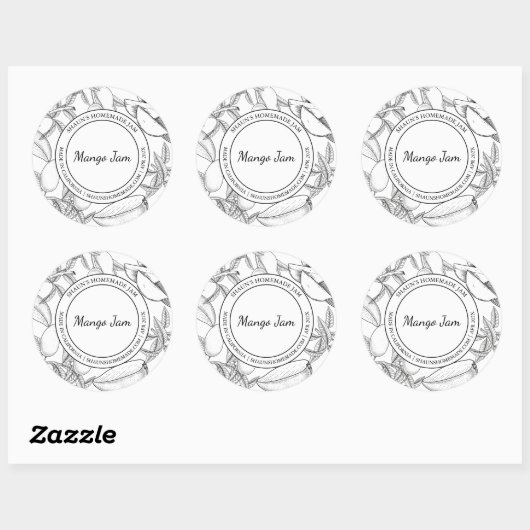 Mango Jam Schets Modern label (Vel)