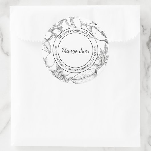 Mango Jam Schets Modern label (Tas)