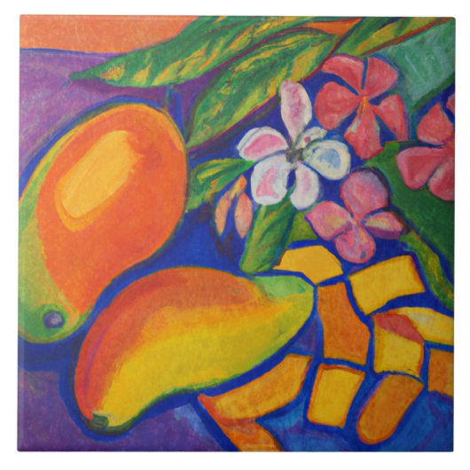 Mango leeft nog steeds Tropische en Hawaiitische t Tegeltje (Voorkant)