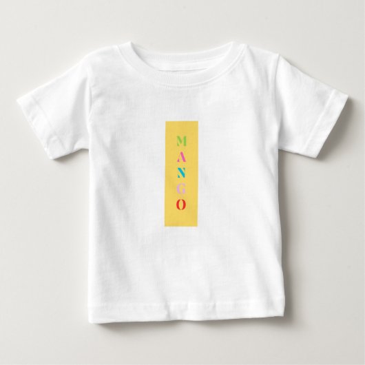 "Mango" Leuk grafisch T-shirt – vet geel (Voorkant)