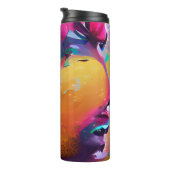 Mango levendige kleurrijke abstracte grafische kun thermosbeker (Geroteerd rechts)
