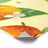 Mango Madness | Tropisch Waterverf Mango Patroon Poster (Hoek)