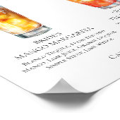 Mango Margarita Tequila Sunrise Cocktails Menu Poster (Hoek)