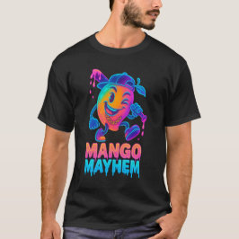 Mango Mayhem – Neon Cartoon Honkbal T-shirt