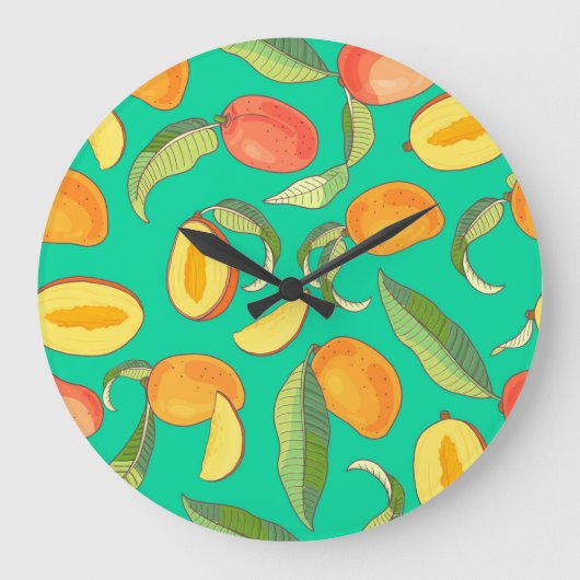 Mango Medley: Tropisch fruitpatroon Grote Klok (Voorkant)