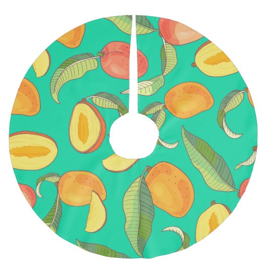 Mango Medley: Tropisch fruitpatroon Kerstboom Rok (Voorkant)