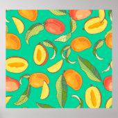 Mango Medley: Tropisch fruitpatroon Poster (Voorkant)