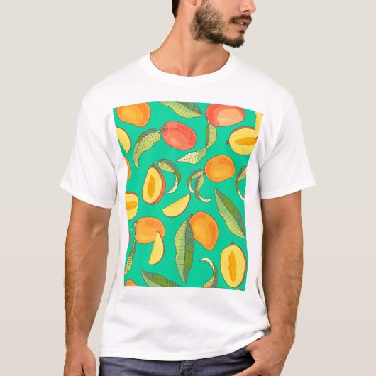 Mango Medley: Tropisch fruitpatroon T-shirt (Voorkant)