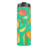 Mango Medley: Tropisch fruitpatroon Thermosbeker (Voorkant)