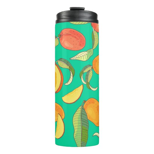 Mango Medley: Tropisch fruitpatroon Thermosbeker (Voorkant)