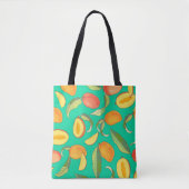 Mango Medley: Tropisch fruitpatroon Tote Bag (Voorkant)