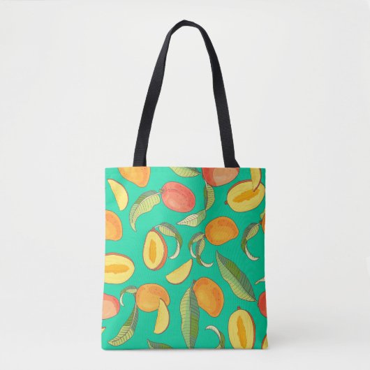 Mango Medley: Tropisch fruitpatroon Tote Bag (Voorkant)