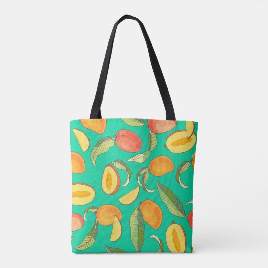 Mango Medley: Tropisch fruitpatroon Tote Bag (Achterkant)