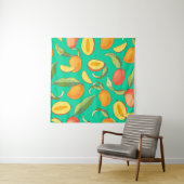 Mango Medley: Tropisch fruitpatroon Wandkleed (In Situ (horizontaal))