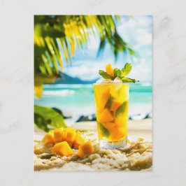 Mango Mint Cocktail – Tropische Vibes Feestdagenkaart