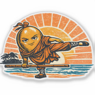 Mango Monk Beach Yoga — Vintage Summer Warrior  Sticker