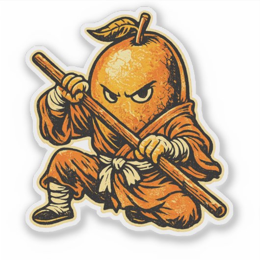 Mango Monnik — Grappige Tropische Vrucht Shaolin K Sticker (Voorkant)