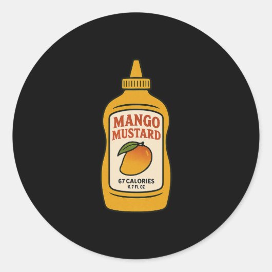 Mango Mosterd 67 Zes Zeven 6-7 - Grappige Brainrot Ronde Sticker (Voorkant)