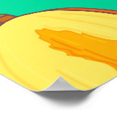 Mango. Naadloos patroon met gele en rode troop Poster (Hoek)