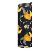 Mango. Naadloos patroon met gele en rode troop Thermosbeker (Gedraaid links)