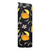 Mango. Naadloos patroon met gele en rode troop Thermosbeker (Geroteerd rechts)