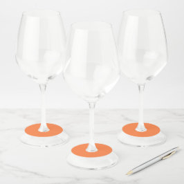 Mango Oranje Effen Kleur | Klassiek | Elegant Wijnglaslabel