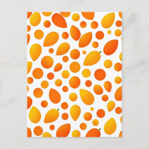 Mango Patroon Levendige Tropische Vruchten Briefkaart