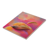 Mango-perzikschil abstracte digitale kunst tegeltje (Zijkant)