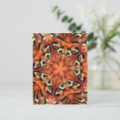Mango Pheasant Feather Kaleidoscope Mandala Briefkaart (Staand voorkant)