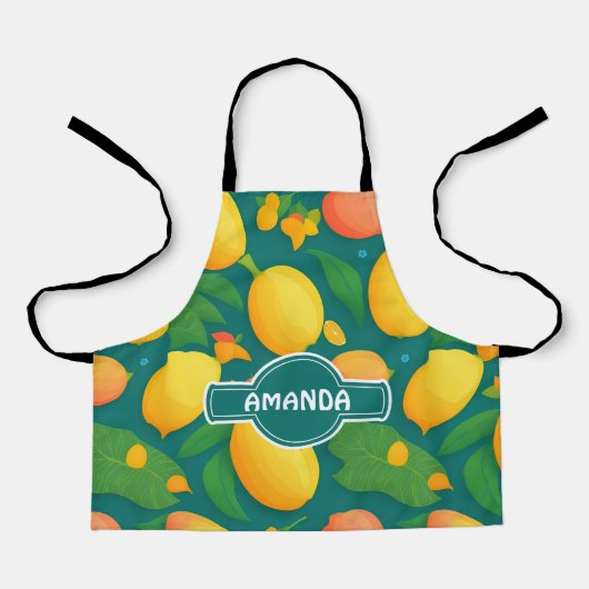 Mango regenboog kleurrijk gepersonaliseerd patroon schort (Voorkant)