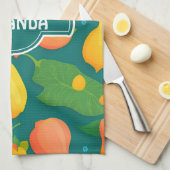 Mango regenboog kleurrijk gepersonaliseerd patroon theedoek (Quarter Fold)