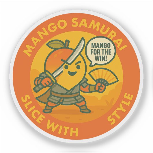 Mango Samurai Slice met stijl  Sticker (Voorkant)