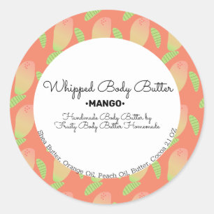Mango Scent Butter Bath Branding Packaging Ronde Sticker