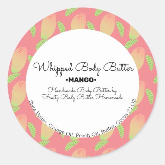 Mango Scent Butter Bath Branding Packaging Ronde Sticker (Voorkant)