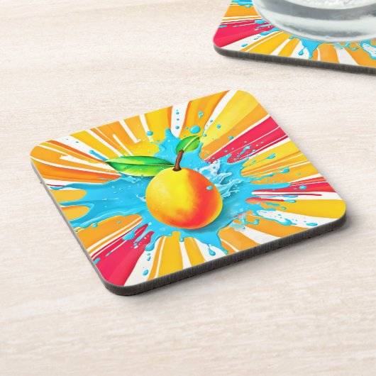 Mango Splash Delight Bier Onderzetter (Linkerzijde)