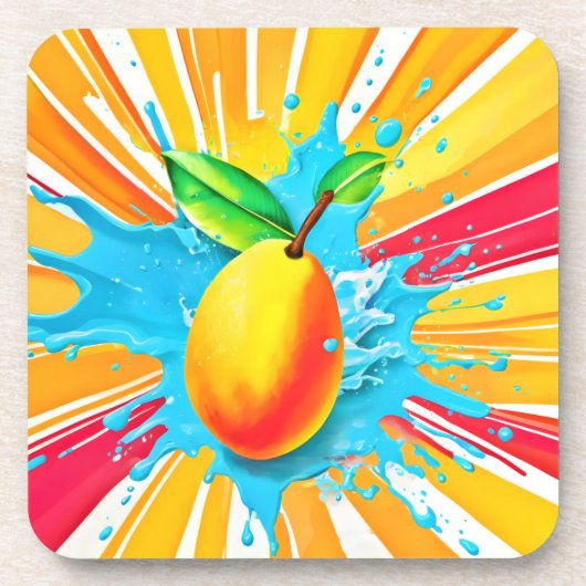Mango Splash Delight Bier Onderzetter (Voorkant)