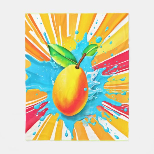 Mango Splash Delight Fleece Deken (Voorkant)