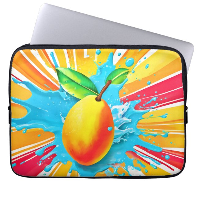 Mango Splash Delight Laptop Sleeve (Voorkant)