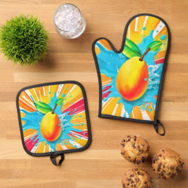 Mango Splash Delight Ovenwant & Pannenlap Set